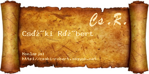 Csáki Róbert névjegykártya